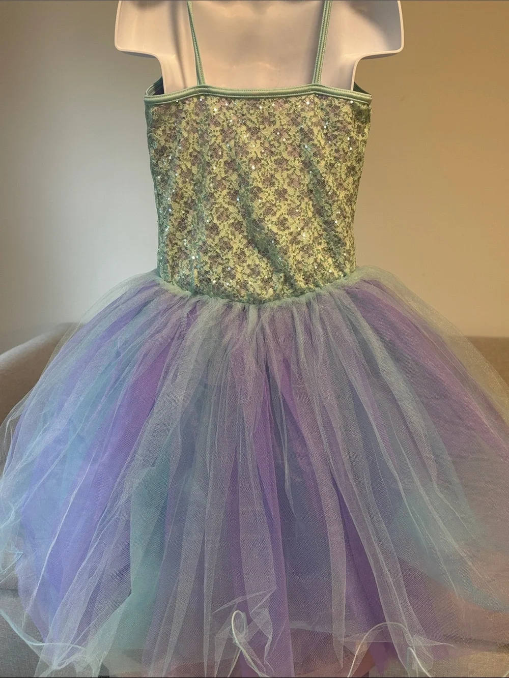 Mint & Lavender Floral Tulle Dance Costume for Kids